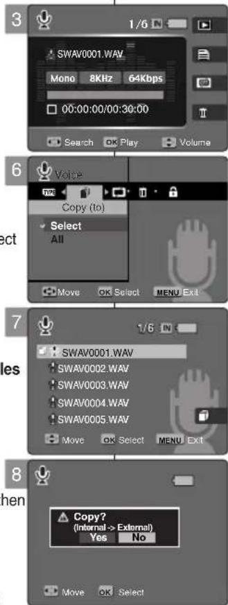 SAMSUNG VP-MM11S - Copying Voice Files - 1