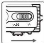 SAMSUNG VP-MM11S - Schieben Sie den Zoomregler [W/T] in Richtung W (Weitwinkel). - 1