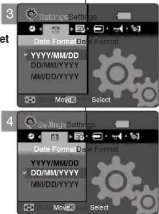 SAMSUNG VP-MM11S - Date Format (Datumsformat) einstellen - 1