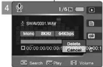 SAMSUNG VP-MM11S - Deleting Voice Files - 2