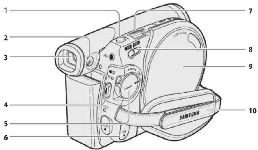 SAMSUNG VP-DC171I - Ansicht: Rechte Seite und Oberseite - 1