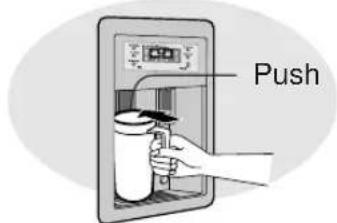 SAMSUNG RS21WCSW - Push the ice dispenser lever with a cup. - 1