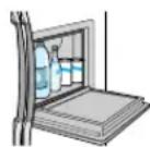 SAMSUNG RS21JCSV - To access the extra refrigerating compartment, hold the compartment door handle and pull it downwards. - 2