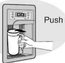 SAMSUNG RS21JCSV - Push the ice dispenser lever with a cup. - 1
