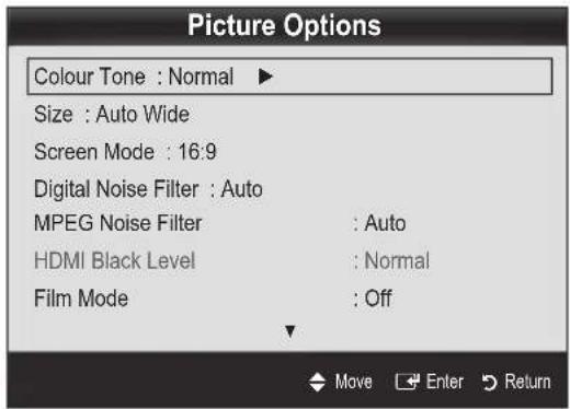 SAMSUNG UE32C6505UK - Picture Options - 1
