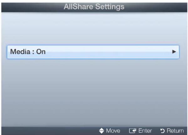 SAMSUNG UE22D5000NH - AllShare Settings - 1