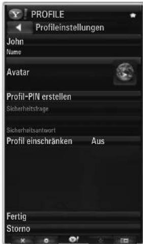 SAMSUNG UE40B8090XW - Verwenden des Profil-Widget - 2