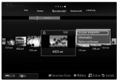 SAMSUNG UE40B8090XW - Sortieren der Filmliste - 2
