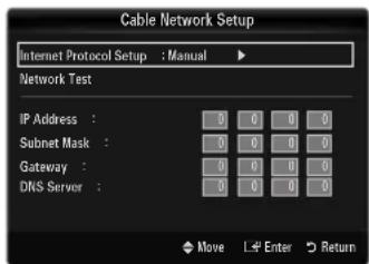 SAMSUNG UE40B8090XW - Cable Network Setup-Manual - 1