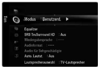 SAMSUNG UE40B8090XW - Modus → Standard / Musik / Film / Sprache / Benutzerd. - 1