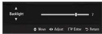 SAMSUNG UE40B8090XW - ☐ Backlight / Contrast / Brightness / Sharpness / Colour / Tint(G/R) - 2