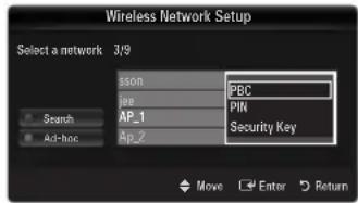 SAMSUNG UE40B8090XW - Connecting WPS (Wi-Fi Protected Setup) - 1