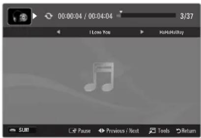 SAMSUNG UE40B8090XW - Playing the selected music files - 1