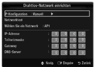 SAMSUNG UE40B8090XW - Drahtlos-Netzwerk einrichten-Manuell - 1