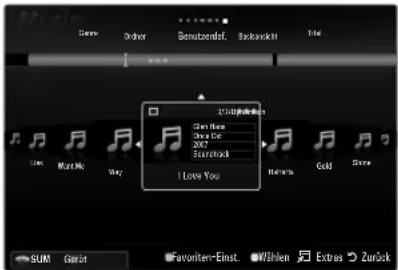 SAMSUNG UE40B8090XW - Sortieren der Musikliste - 1
