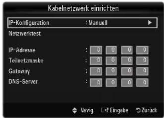 SAMSUNG UE40B8090XW - Kabelnetzwerk einrichten-Manuell - 1