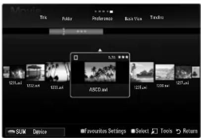 SAMSUNG UE40B8090XW - Sorting the Movie List - 1