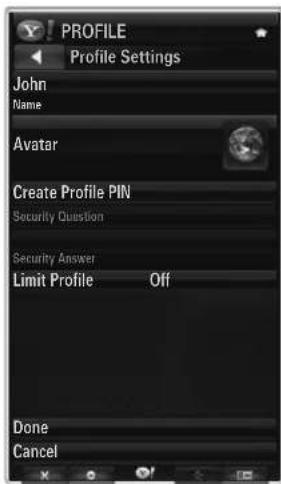 SAMSUNG UE40B8090XW - Using the Profile Widget - 2
