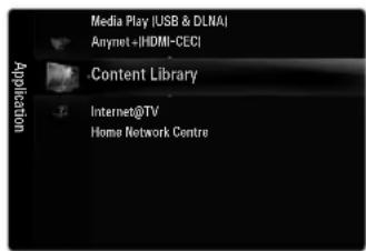 SAMSUNG UE40B8090XW - Using the Content Library Menu - 1