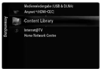 SAMSUNG UE40B7090WW - Verwenden der Menüs für die Bibliothek der Inhalte - 1