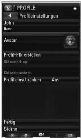 SAMSUNG UE40B7090WW - Verwenden des Profil-Widget - 2