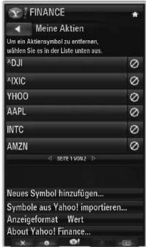 SAMSUNG UE40B7090WW - Verwenden des Finanz-Widget von Yahoo!® - 1