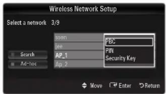 SAMSUNG UE40B7090WW - Connecting WPS (Wi-Fi Protected Setup) - 1