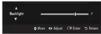 SAMSUNG UE40B7090WW - Backlight / Contrast / Brightness / Sharpness / Colour / Tint(G/R) - 2