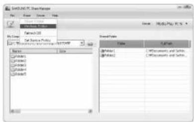 SAMSUNG UE40B7090WW - ■ Cancelling a Shared Folder - 1