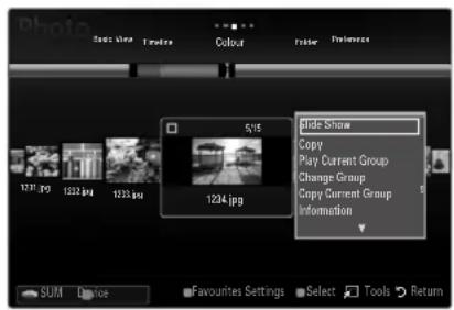 SAMSUNG UE40B7090WW - ☐ Copy / Copy Current Group / Copy the selected file (When multiple files are selected) - 1