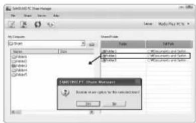 SAMSUNG UE40B7090WW - ■ Cancelling a Shared Folder - 3