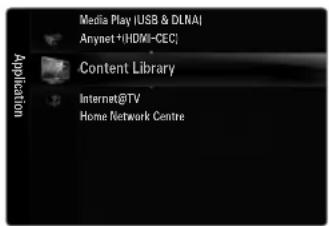 SAMSUNG UE40B7090WW - Using the Content Library Menu - 1