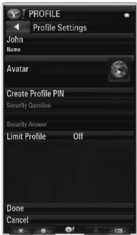 SAMSUNG UE40B7090WW - Using the Profile Widget - 2