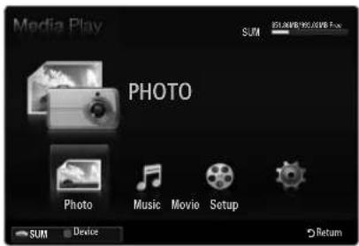SAMSUNG UE40B7090WW - Entering the Media Play (USB & DLNA) Menu - 1