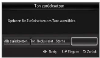 SAMSUNG UE40B7090WW - ☐ Ton zurücksetzen → Alle zurücksetzen / Ton-Modus reset / Storno - 1