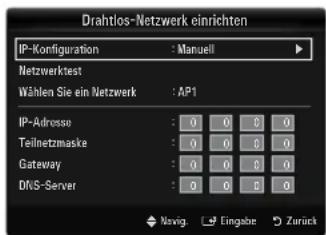 SAMSUNG UE40B7090WP - Drahtlos-Netzwerk einrichten-Manuell - 1