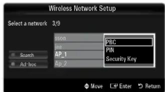 SAMSUNG UE40B7090WP - Connecting WPS (Wi-Fi Protected Setup) - 1