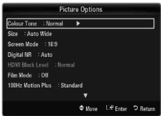 SAMSUNG UE40B7090WP - Colour Tone → Cool / Normal / Warm1 / Warm2 / Warm3 - 1