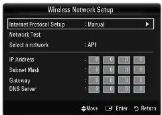 SAMSUNG UE40B7090WP - Wireless Network Setup-Manual - 1