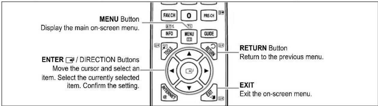 SAMSUNG UE40B7090WP - Viewing the menus - 1