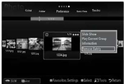 SAMSUNG UE40B7090WP - Removing a USB Memory Device Safely - 4