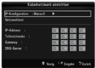 SAMSUNG UE40B7090WP - Kabelnetzwerk einrichten-Manuell - 1