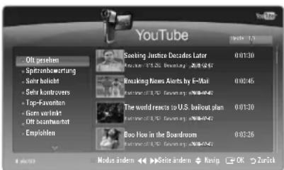 SAMSUNG UE40B7090WP - Verwenden des YouTube-Widget - 1