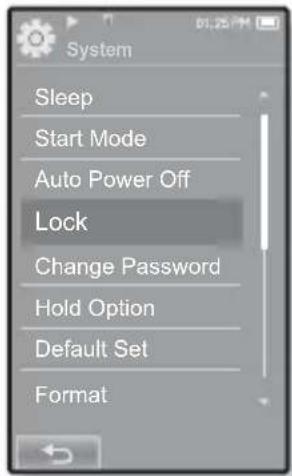 SAMSUNG YP-P2JQB - Setting the Lock function - 2