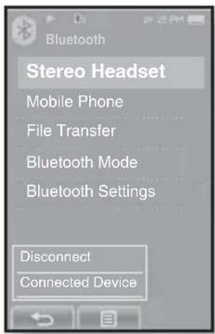 SAMSUNG YP-P2JQB - To disconnect the Bluetooth Device - 1