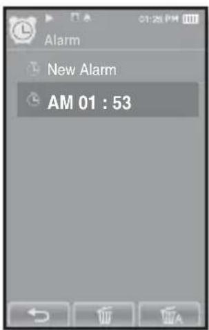 SAMSUNG YP-P2JQB - To delete an alarm setting - 1