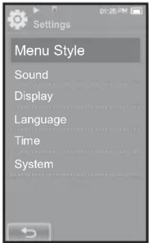 SAMSUNG YP-P2JQB - Menu Style Setting Options - 1