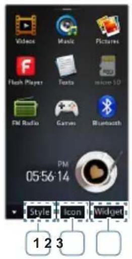 SAMSUNG YP-M1JEB - SETTING THE MAIN MENU DISPLAY - 1