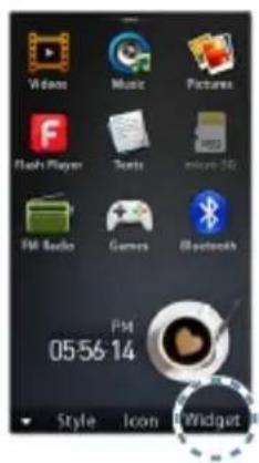 SAMSUNG YP-M1JEB - To add / delete a widget icon - 1