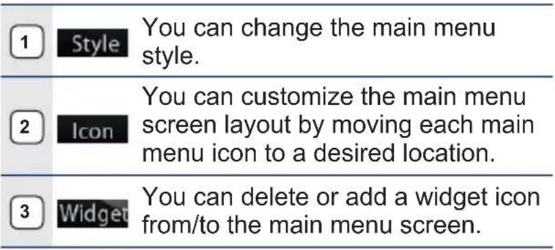 SAMSUNG YP-M1JEB - SETTING THE MAIN MENU DISPLAY - 2